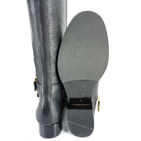 Tory Burch Logo Buckle Amanda Tall Leather Riding Knee High Boots SZ 5 New $495 - Picture 6 of 10